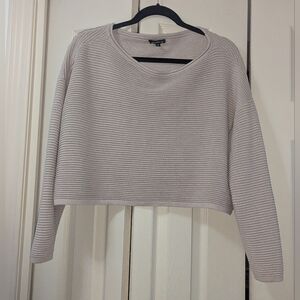 Dynamite Textured Scoop Neck Crop Sweater - Beige